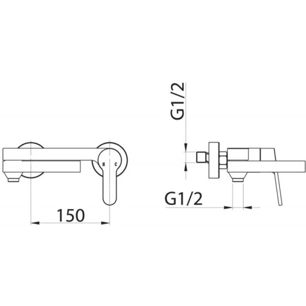 Смеситель для ванны BelBagno Delta сатин DEL-VASM-IN (детальная фотография), для ванны