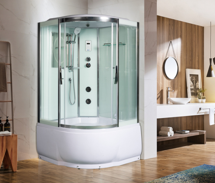 Душевая кабина WeltWasser WW500 120x120 см с гидромассажем WW500 EMMER 12055 (детальная фотография), с высоким, глубоким поддоном, глубокий поддон