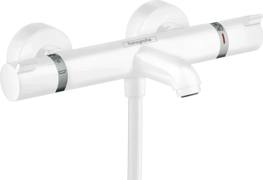 Смеситель для ванны Hansgrohe Ecostat термостатический, белый матовый 13114700 (детальная фотография)