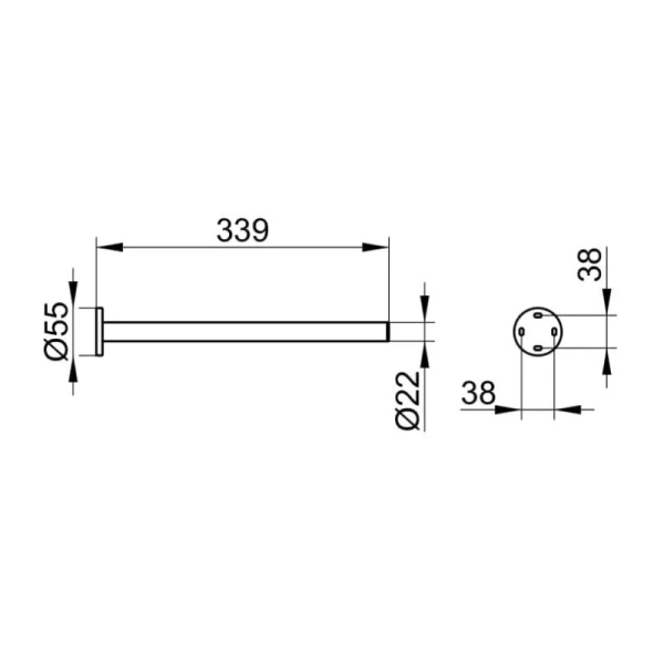 Полотенцедержатель Keuco Plan черный матовый 14923370000 (детальная фотография), современные, hi-tech
