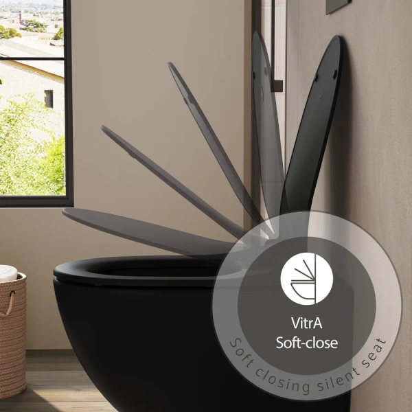 Крышка-сидение с микролифтом VitrA Sento черная 120-483-009 (детальная фотография), с микролифтом