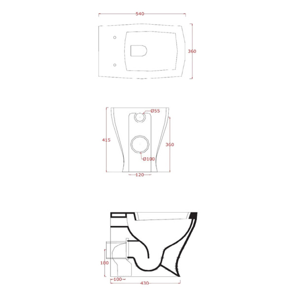 Схема (детальная фотография), без бачка, со скрытым бачком