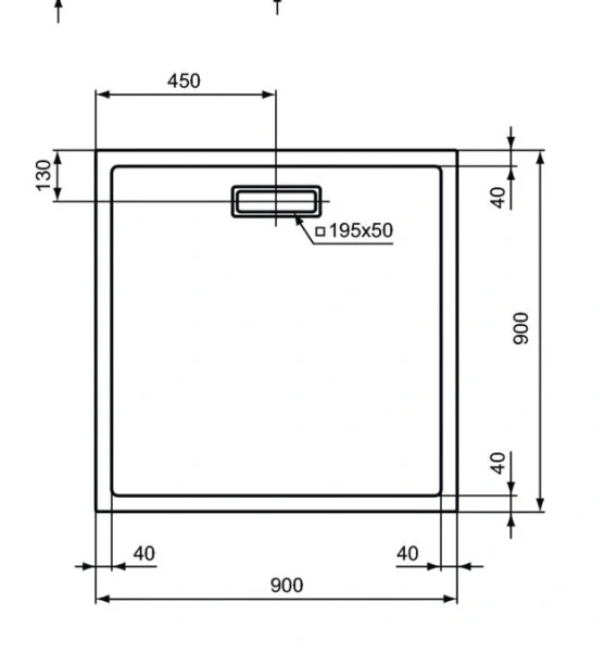 Душевой поддон Ideal Standard Ultraflat New T4467 90x90 см акриловый (детальная фотография), низкие до 15 см