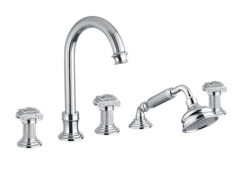 Смеситель для ванны Cezares Olimp хром ручки с кристаллами Swarovski OLIMP-BVD-01-Sw (детальная фотография)