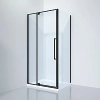 Душевой уголок Black&White Stellar Wind 100x80 см профиль черный, стекло прозрачное