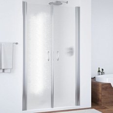 Душевая дверь профиль глянцевый хром стекло шиншилла Vegas-glass