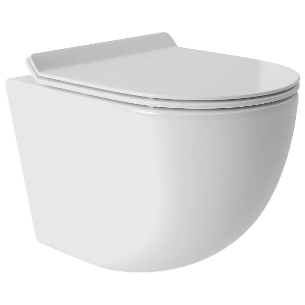 Унитаз с инсталляцией Aqueduto Ovo клавиша белая глянцевая AQDS094T (детальная фотография), в наличии