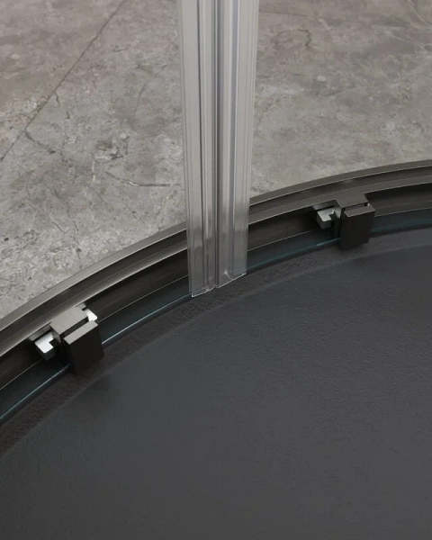 Душевой уголок Cezares Molveno 90х90 см стекло прозрачное профиль оружейная сталь MOLVENO-R-2-90-C-GM-IV (детальная фотография), раздвижные