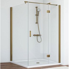 Душевой уголок профиль бронза стекло прозрачное Vegas-glass