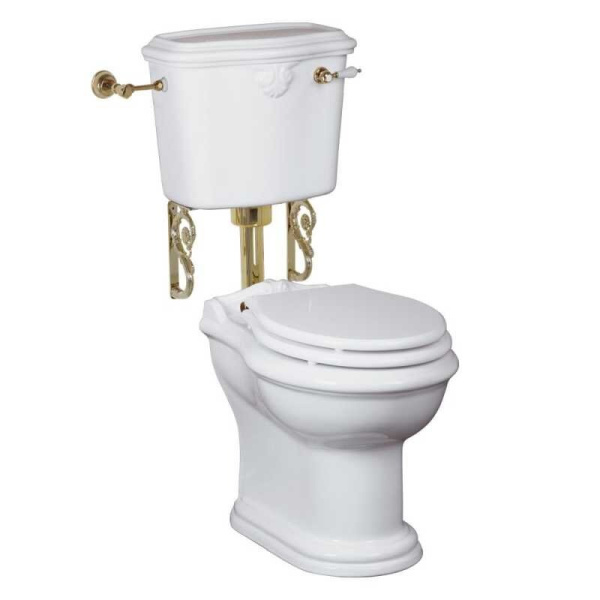 Унитаз напольный с высоким бачком Migliore Impero 20794 фурнитура золото (детальная фотография)