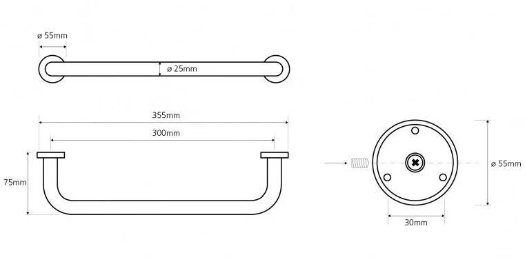 Поручень для ванной Bemeta Neo прямой 102307015 (детальная фотография), современные, hi-tech