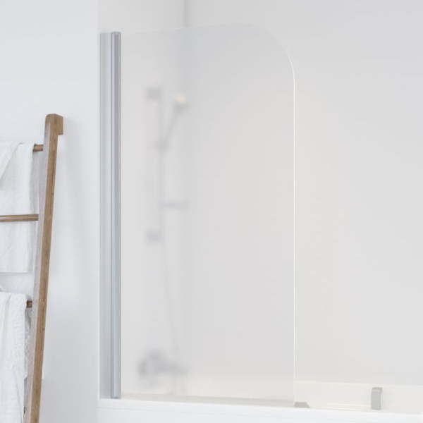 Душевая шторка на ванную профиль матовый хром стекло сатин Vegas-glass EV 76 07 10 L (детальная фотография)