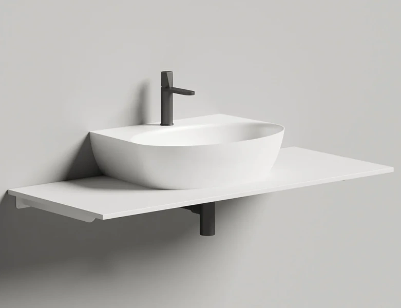 Раковина Salini Alda Wall 02 60 см белый глянец 140312G (детальная фотография), подвесные, накладные (на столешницу), пристенные