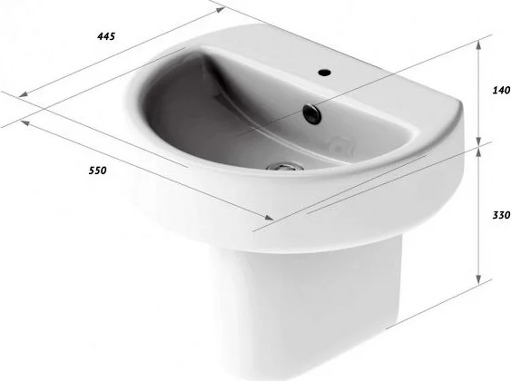 Полупьедестал для раковины Sanita Luxe Best белый PD.WH/Best/N/WHT.G/S1 (детальная фотография) index_1