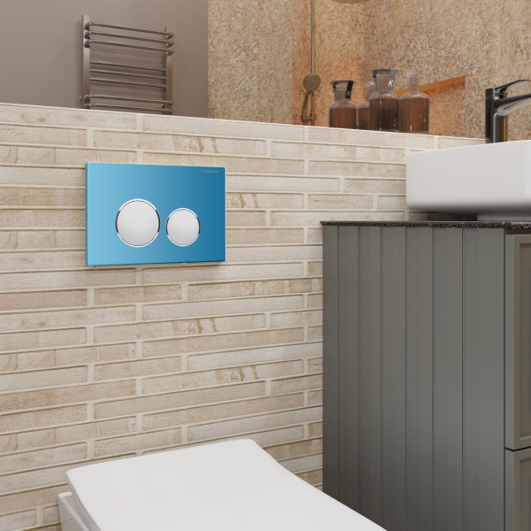 Клавиша смыва Charus Bagliore лазурно-синяя FP.330.AQUABLUE.10 (детальная фотография), в наличии