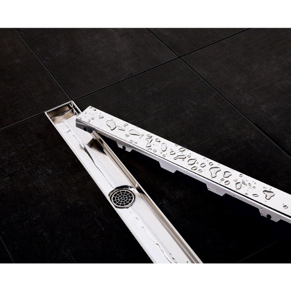 Решетка Tece TECEdrainlinе steel II 100 см сатин 601083 (детальная фотография), матовый хром