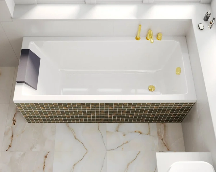 Ванна акриловая Whitecross Wave, 160 х 80 см, увеличенная толщина акрила, усиленная армировка, 0101.160080.100 (детальная фотография), прямоугольные