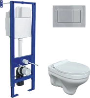 Унитаз с инсталляцией BERGES Albit S кнопка хром