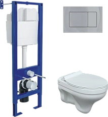 Унитаз с инсталляцией BERGES Albit S кнопка хром