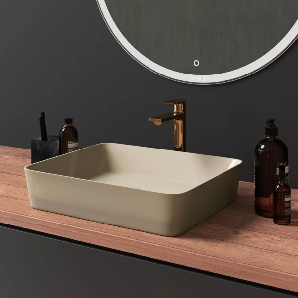 Раковина Grossman 48 см бежевая матовая GR-3016BEM (детальная фотография), другие