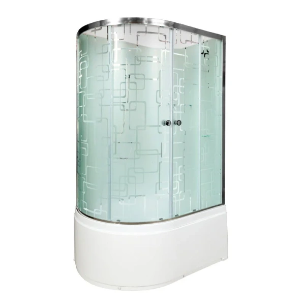 Душевая кабина Deto EM4511 110x80 см без крыши (детальная фотография), угловые, недорогие, для дачи, без гидромассажа, без крыши, с сиденьем