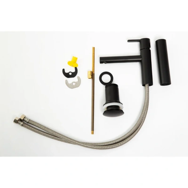 Смеситель для раковины Cezares Leaf чёрный матовый LEAF-LC1-NOP (детальная фотография), на столешницу