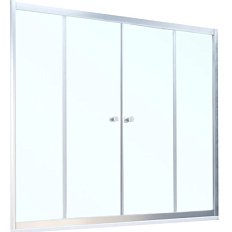 Душевая шторка на ванную профиль глянцевый хром стекло прозрачное Vegas-glass