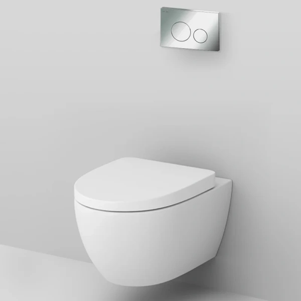 Унитаз с инсталляцией Am.Pm Awe с клавишей хром IS49051.111738 (детальная фотография), по запросу