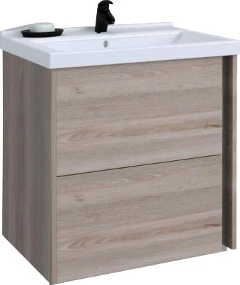 Тумба под раковину подвесная Акватон Стоун 60 см сосна арлингтон 1A231401SX850 (детальная фотография), подвесная, пристенная