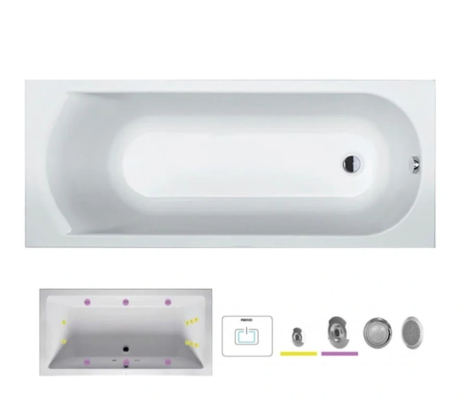 Ванна гидромассажная Riho Miami 180 x 80 см, FLOW BB6400500000000_FLOW (детальная фотография)