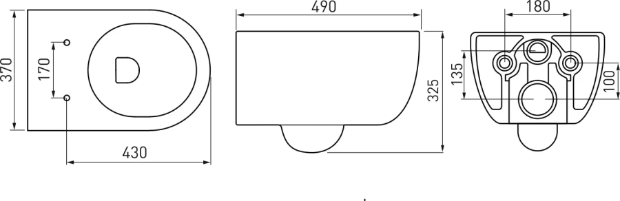 Унитаз с инсталляцией BERGES Ego кнопка черная Soft Touch 043311 (детальная фотография) index_4