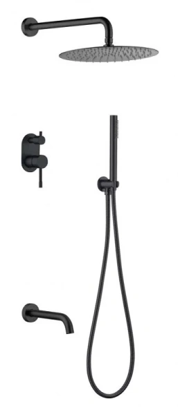 Душевой комплект Boheme Uno черный 464-2-B (детальная фотография)