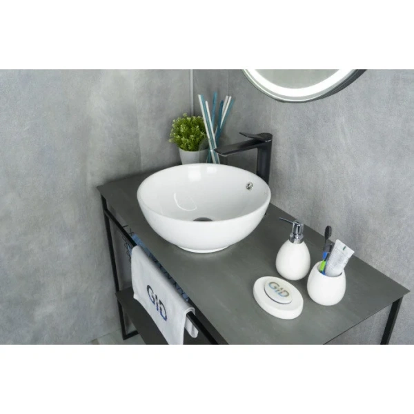 Раковина GID Esfera N9002 39 см круглая 51102 (детальная фотография), белые