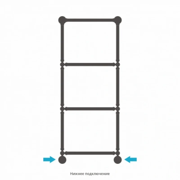 Полотенцесушитель водяной Сунержа Ренессанс 50х126 см белый матовый 30-0281-1250 (детальная фотография), лесенка, вертикальные