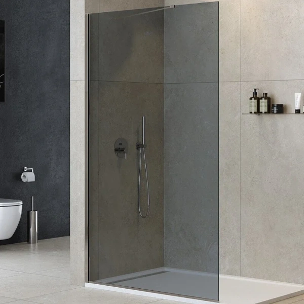 Душевая перегородка Cezares Liberta 120 см стекло графит, профиль хром LIBERTA-L-1-TB-120-GR-Cr (детальная фотография), хром