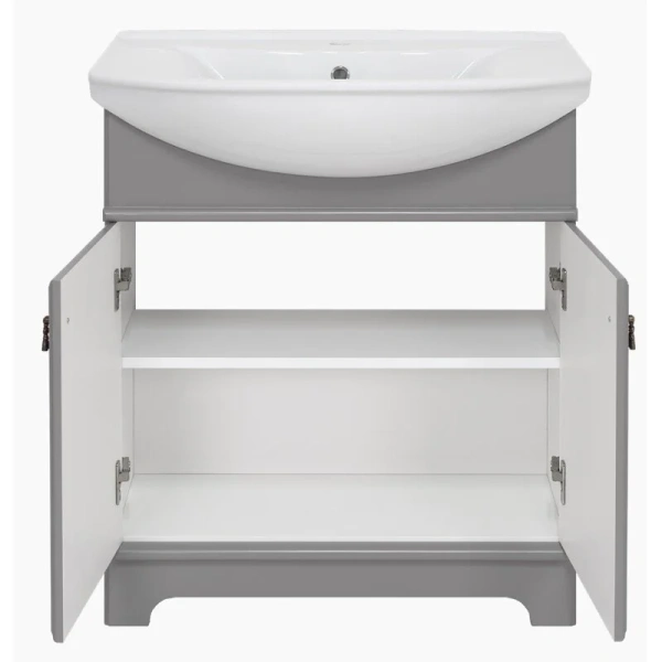 Тумба под раковину напольная Misty Лувр 65 см серая П-Лвр01065-502 (детальная фотография), классика, ретро