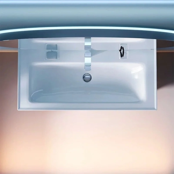 Тумба с раковиной напольная Am.Pm X-Joy M85AFSX1002WG 100 см с двумя ящиками (детальная фотография), моноблок