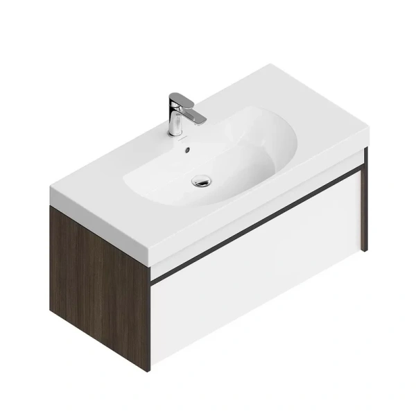 Тумба под раковину подвесная Kerama Marazzi Modula 100 см арабика MOD.100.1+1\AR (детальная фотография), подвесная, пристенная