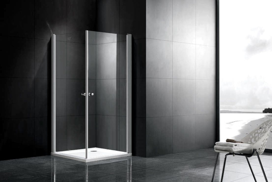 Душевой уголок Gemy New Rockcoco 80x80 см профиль хром S03152C (детальная фотография), квадратные