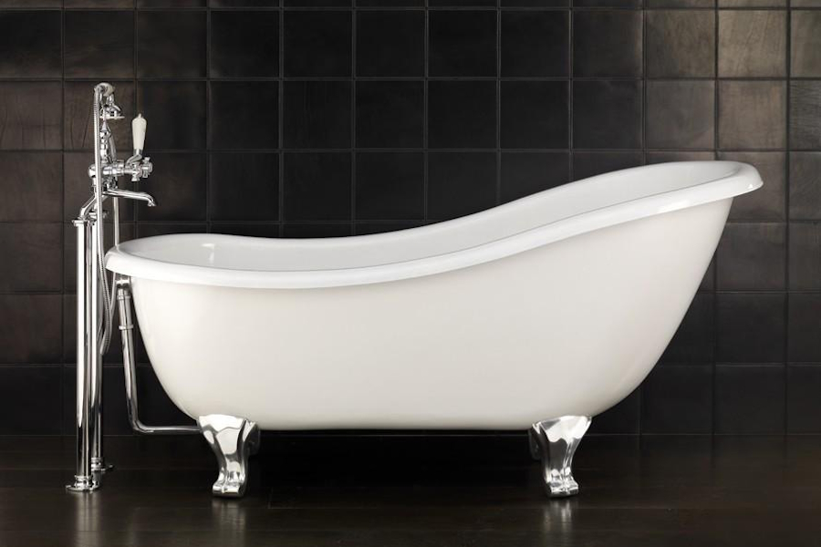 Ванна чугунная без отверстий под смеситель, ножки Eagle, цвет натуральный алюминий, Devon&Devon Regina 2MRREGINAALDD (детальная фотография), чугунные