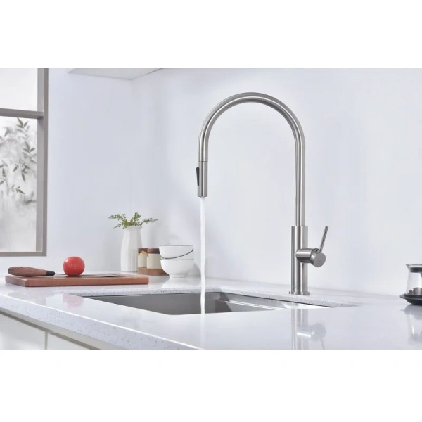 Смеситель для кухни Paulmark Senso нержавеющая сталь Se215180-BS (детальная фотография), другие