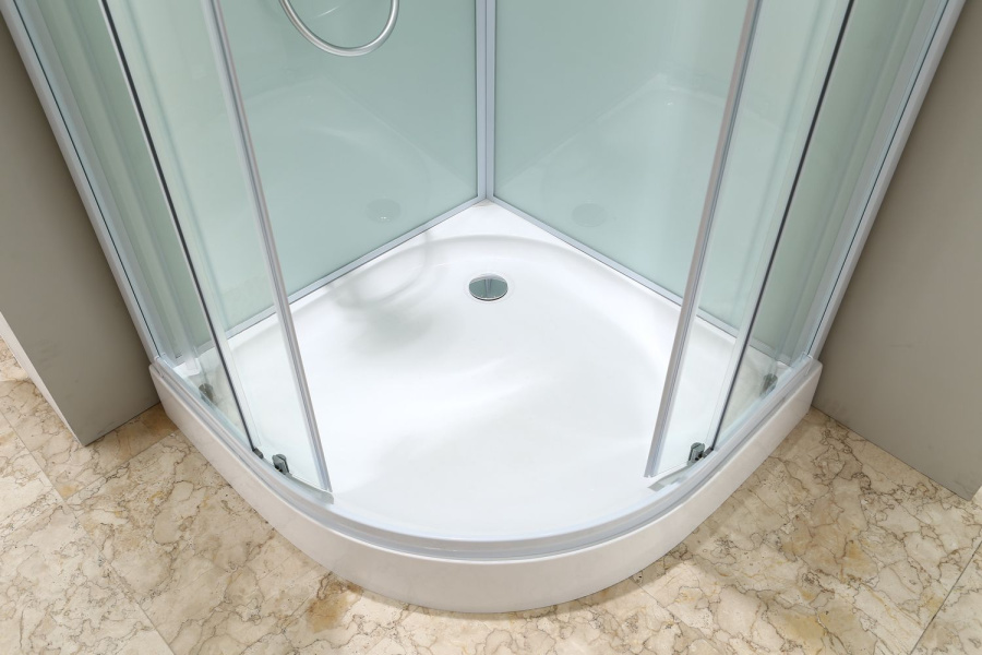 Душевая кабина Black&White Galaxy G8501 100x100 см профиль хром 8501100 (детальная фотография), стеклянные, прозрачные