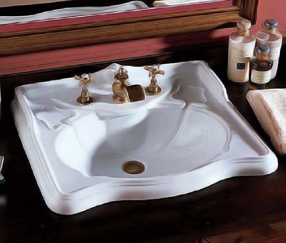 Раковина накладная Azzurra Jubilaeum JUB700 (детальная фотография), белые