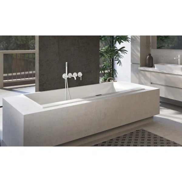 Смеситель для ванны Timo Saona белый матовый 2314/16YSM (детальная фотография), для ванны