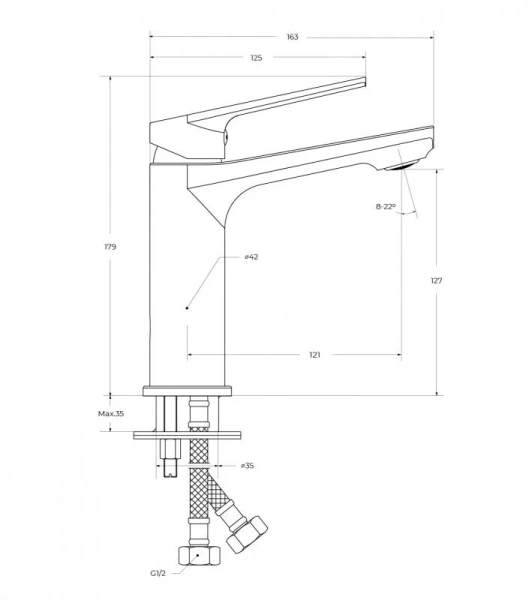Смеситель для раковины Cezares Comfort хром COMFORT-LS-01-W0 (детальная фотография), для раковины