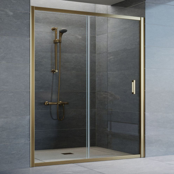 Душевая дверь профиль бронза стекло прозрачное Vegas-glass ZP 160 05 01 (детальная фотография)
