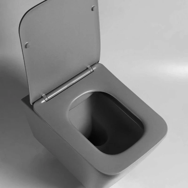 Унитаз подвесной Vincea Q-Line антрацит матовый VT1-12MA (детальная фотография), с горизонтальным, прямым выпуском, с прямым выпуском