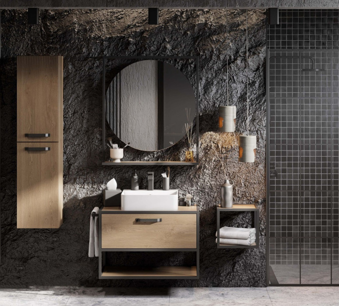 Зеркало Акватон Лофт Фабрик 80 см дуб кантри 1A242602LTDY0 (детальная фотография), в наличии