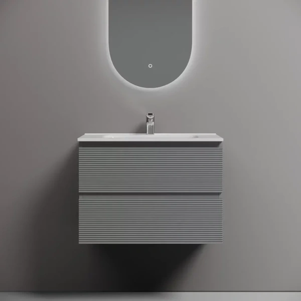 Тумба под раковину подвесная Sancos Folk 70 см Ergraut soft FL70ES (детальная фотография), подвесная, пристенная