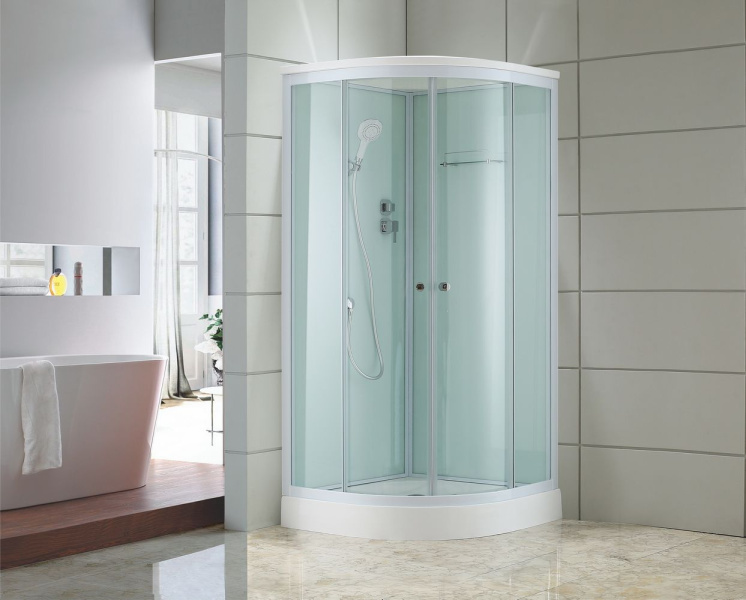 Душевая кабина Black&White Galaxy G8501 90x90 см профиль хром 8501900 (детальная фотография), полукруглые, четверть круга